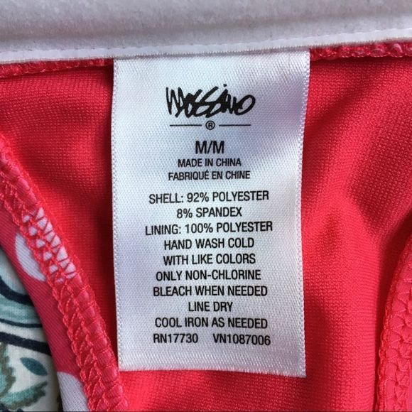 Mossimo bright pink polka dot twist strapless bandeau bikini top size medium - Picture 5 of 6